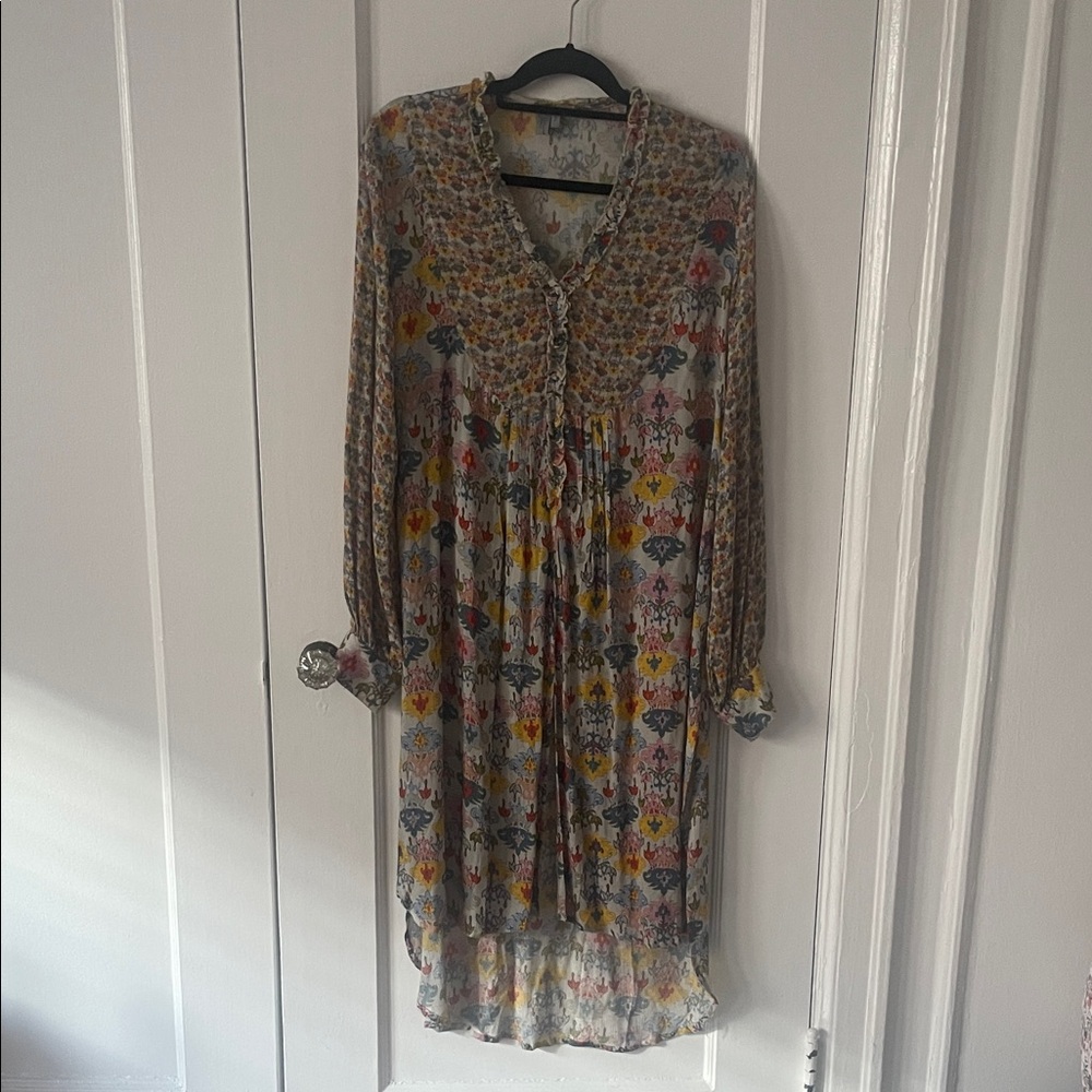 Anthropologie Multicolor Floral Long Blouse - Picture 2 of 11